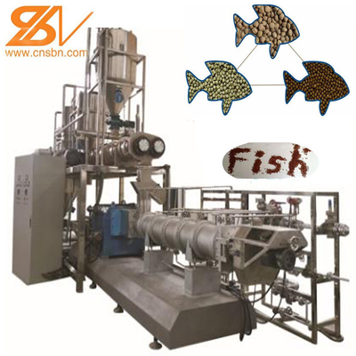Twin Screw Extruder Floating And Sinking Fish Feed Making Machine